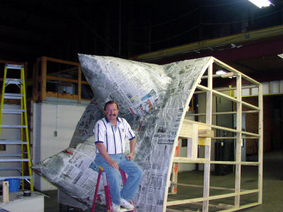 A "small" piece of the piñata being built